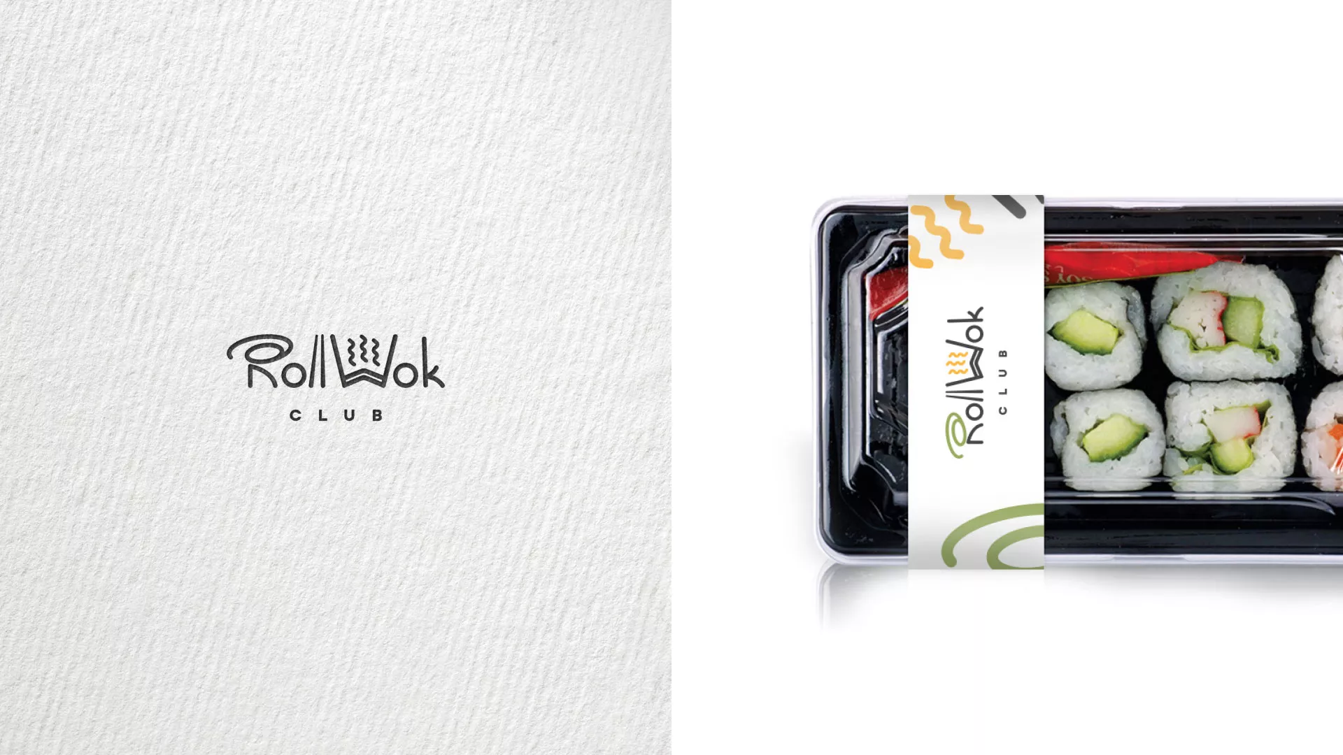 Разработка наклеек для суши-бара «Roll Wok Club» в Тихорецке